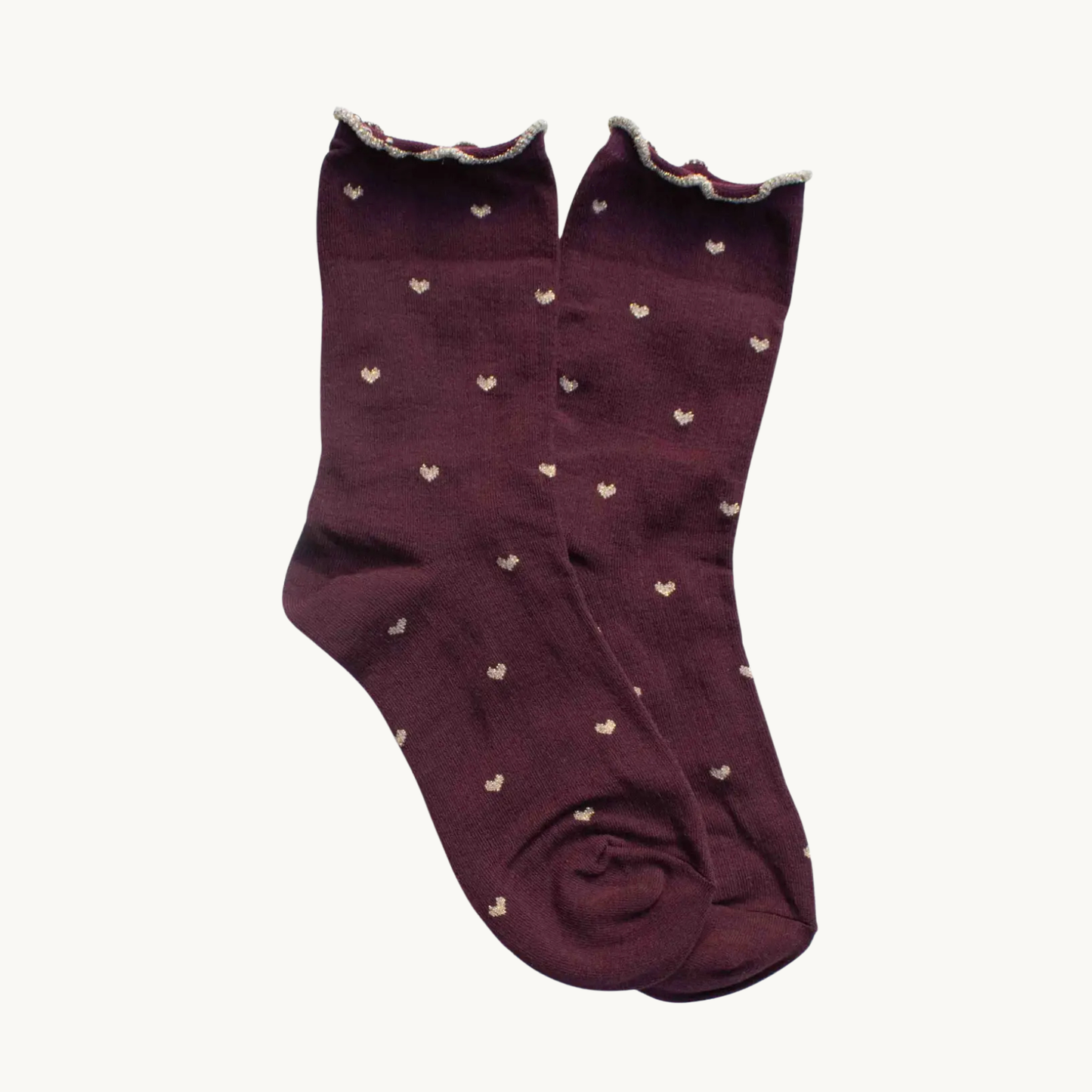 Mini Heart Ruffle Cotton Blend Socks