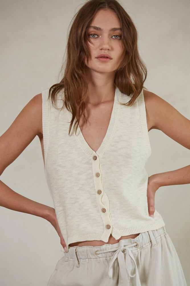 Knit Sweater Button Up