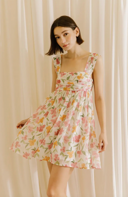 Warm Floral Mini Dress