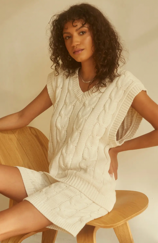 Louis Cable Knitted Oversized Vest Set