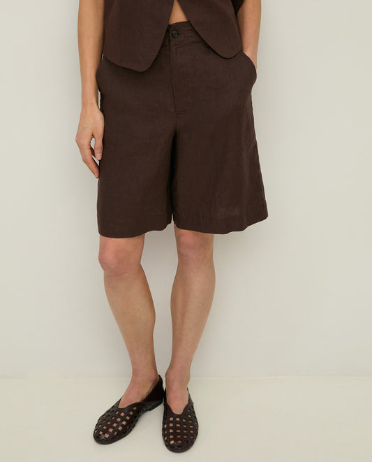 Espresso Linen Shorts