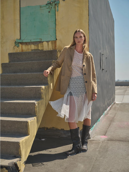 Olive Faux Suede Blazer