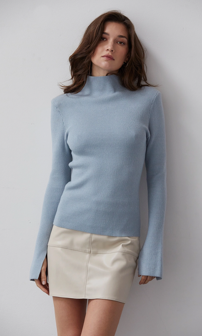 Erika Shoulder Mock Neck Sweater