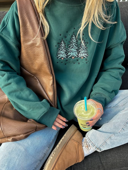 Christmas Tree Embroider Sweatshirt